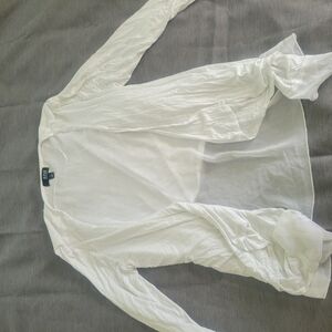 H&M White Casual Button Down Shirt Classic Design